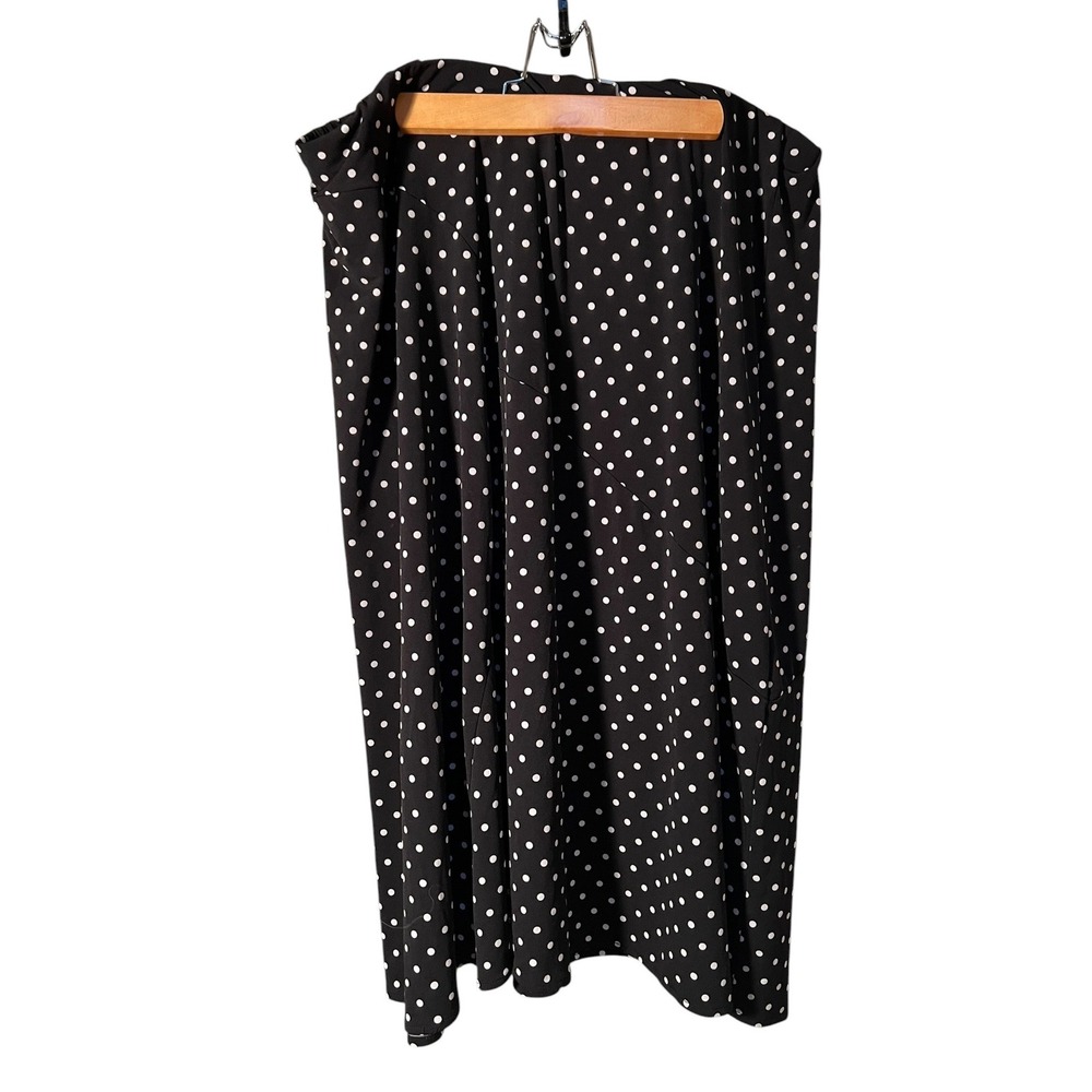 Vintage Jaclyn Smith Collection Womens Sz XL A-Line Skirt Black White Polka Dots